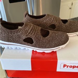 New knit slip-on Propet shoes.  They have never been worn.